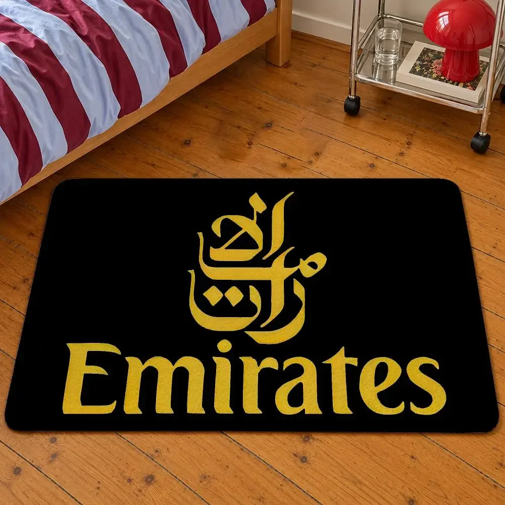 Airline Emirates A380 Dubai Aviation Floor Mat Soft Flannel Entrance Doormat Non-Slip Washable Rug For Bedroom Home Decor