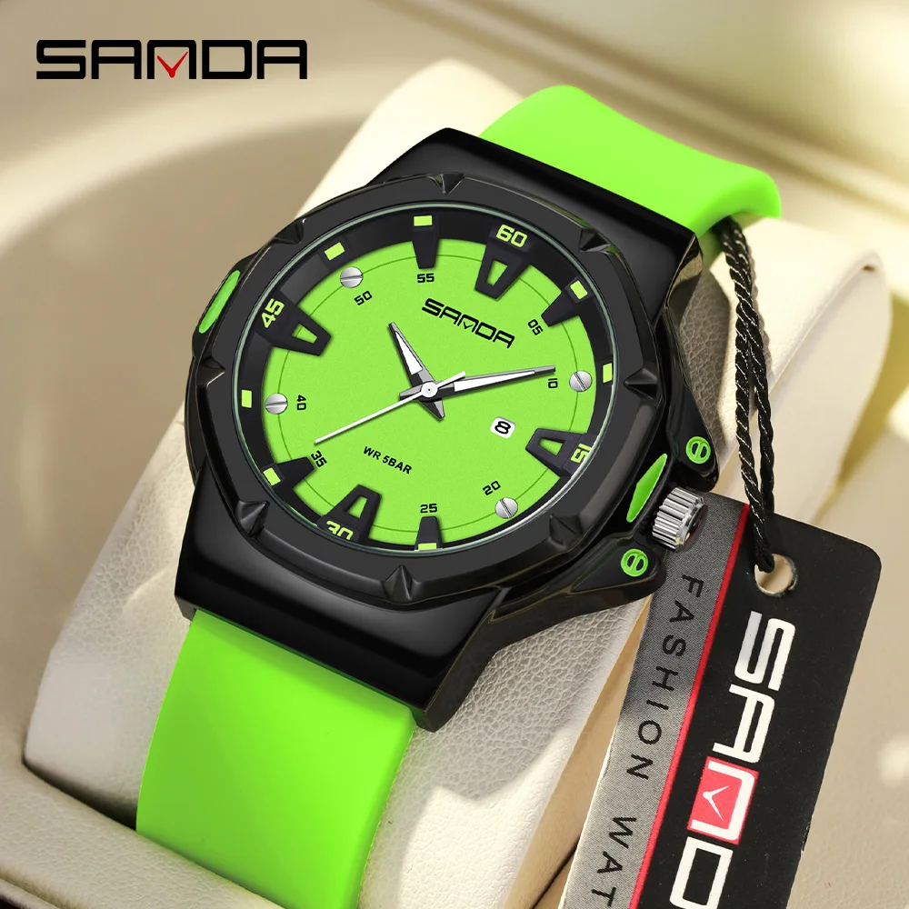 SANDA Brand 3260 Student Watch Waterproof Quartz Watch Simple Calendar Fashionable Women's Student Watch 2024