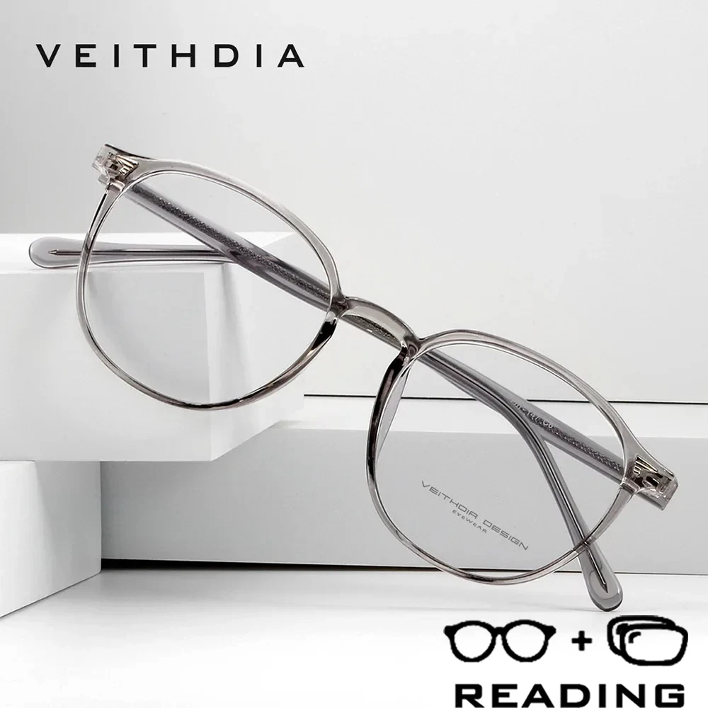 

VEITHDIA Фирменные новые очки с защитой от синего луча, очки для чтения, пластиковая титановая оправа, поликарбонатные линзы + 1,00 +1,50 +2,00 +2,50 R0738