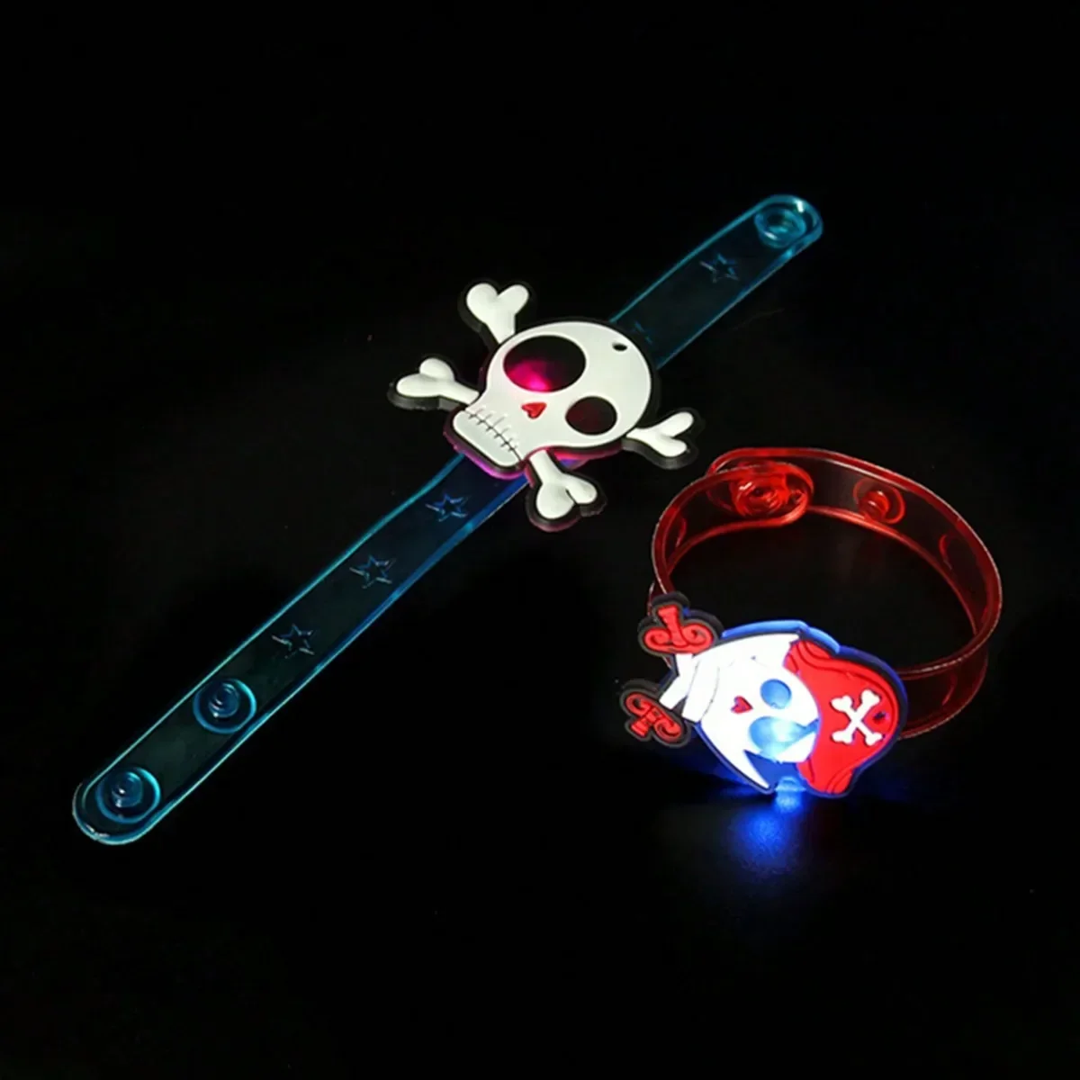 1/5/10PCS Led Glowing Bracelet Toy Pirate Party Favor Guest Birthday Giveaways Carnival Ghost Halloween Party Decor Gift