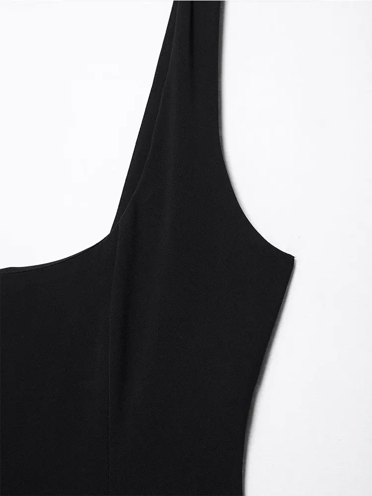 봄 우아하고 세련된 여성 드레스 솔리드 캐미 슬리브리스 스트레이트 롱 베스티도스 신상 패션 2025 여름 드레스