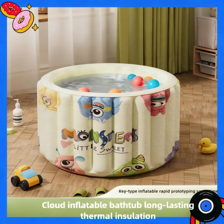 

New one-touch folding round household bathtub for sitting and soaking bath tub for adults and children, SPA for winter soaking