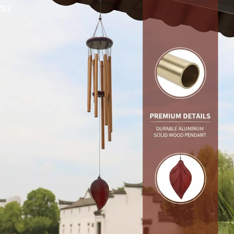 Timeless 26 Inch Aluminum Pipe Wind Chimes | Decor for Garden, Terrace, Balcony, Corridor | With Beautiful Wooden Tag