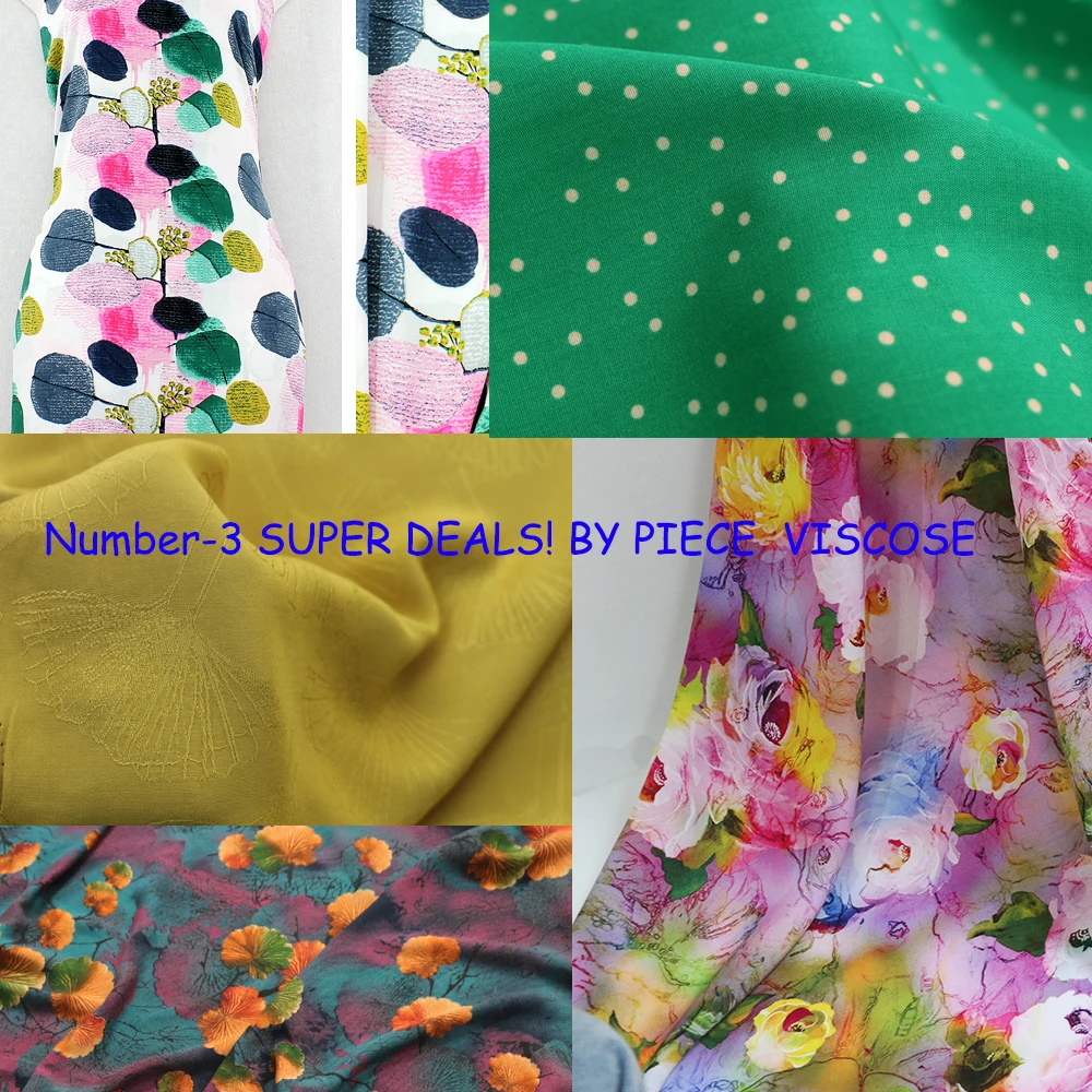 Number-3 SUPER DEALS! BY PIECE Soft Viscose Rayon Fabric Patchwork