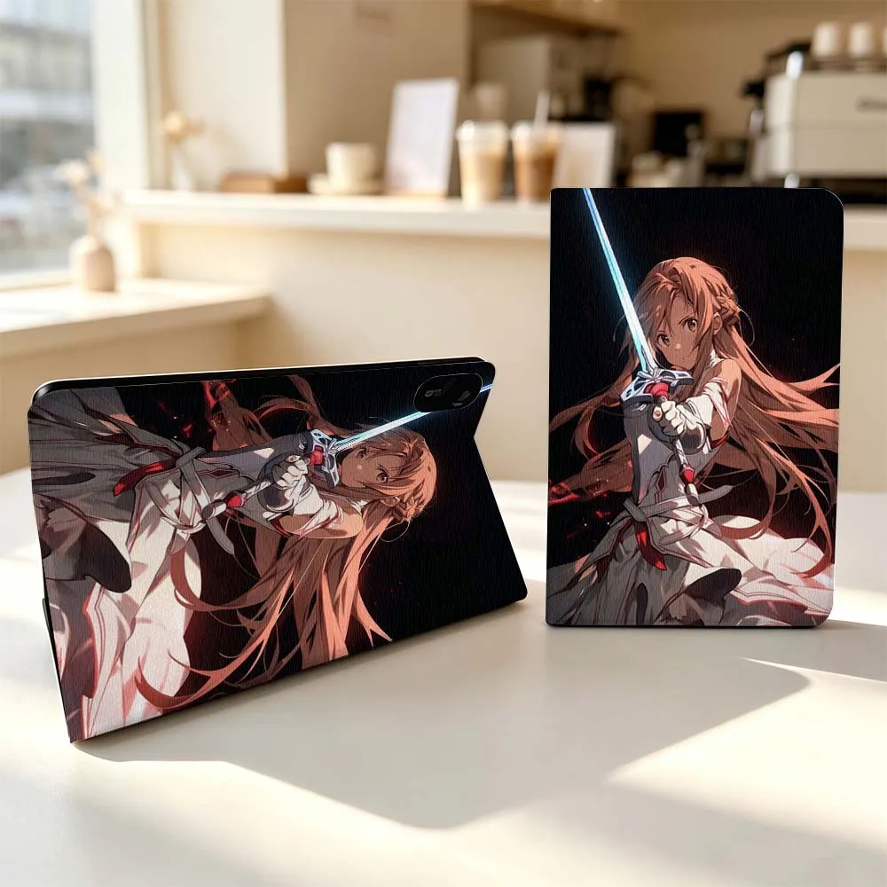 Cartoon Blonde Sword Girl For Xiaomi Poco Redmi Pad 8 2 4 5 6 6S 7 7S SE Pro Max 14 11 8.7 11.2 12.5 Inch Tablet Case Fashion