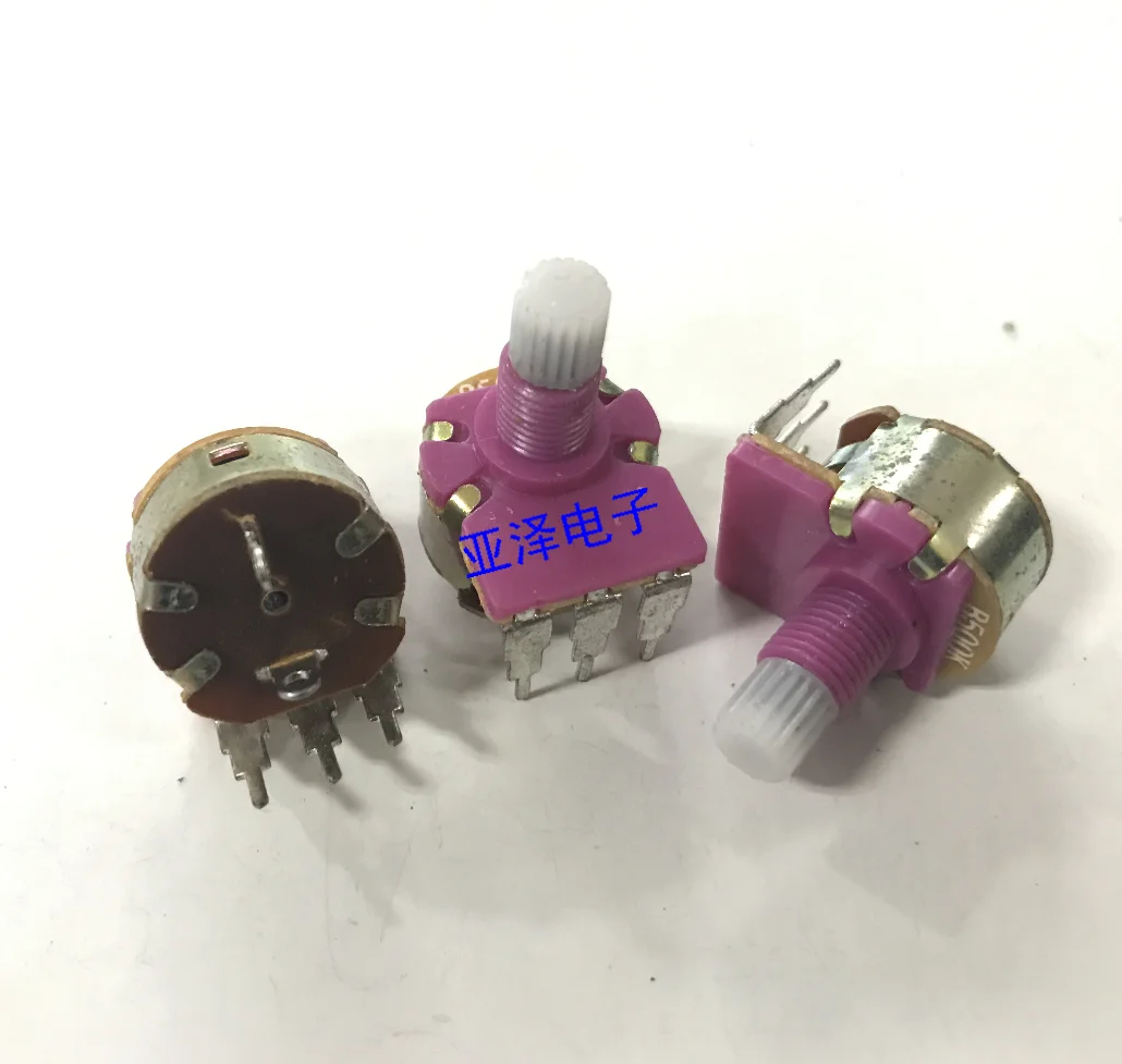 16 type rotary adjustable potentiometer with switch B500K serrated shaft length 15MM