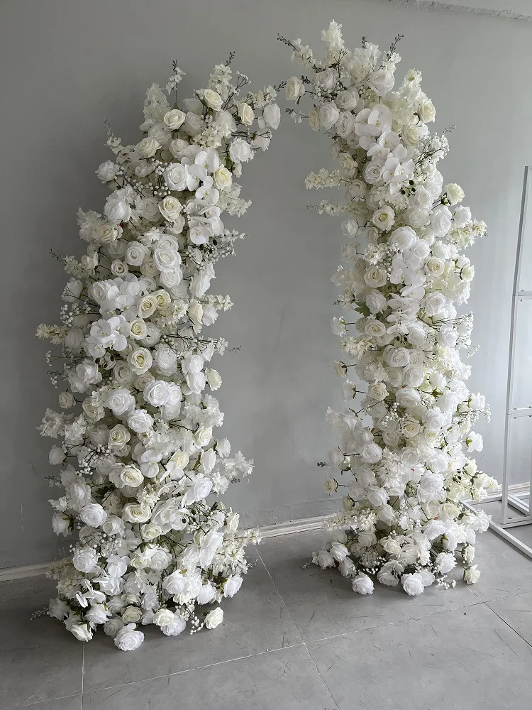 5D Neues Couture-Set 210/230CM Ochsenhorn Blumen-Hochzeitshintergrund-Dekoration Romantische Phalaenopsis Rose Baby Breathe Blumenarrangement – Detail 1