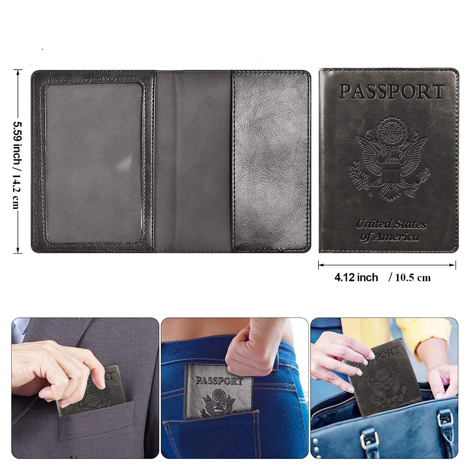 Passport Holder Cover Wallet Case Leather Card Slot Travel Accessories Documents Organizer Protector for Women Men