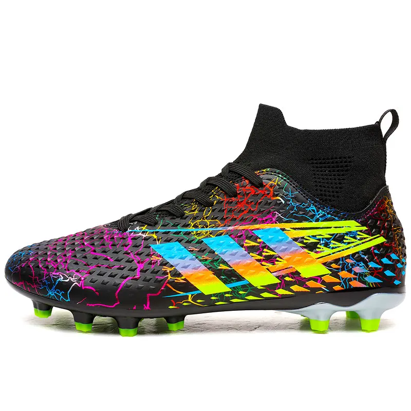 

Men Football Boots Outdoor Adult Long Spikes Cleats Sport Soccer Shoes Training Boys Breathable Match Comfortable Seamless