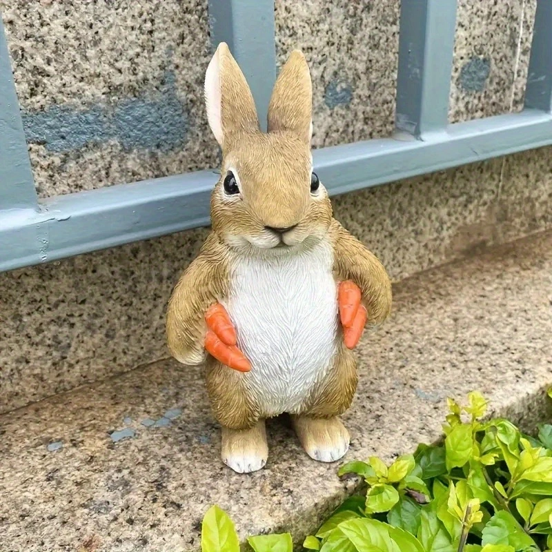 Kids Outdoor Easter Gifts - Żywiczna figurka królika do ogrodu, urocza