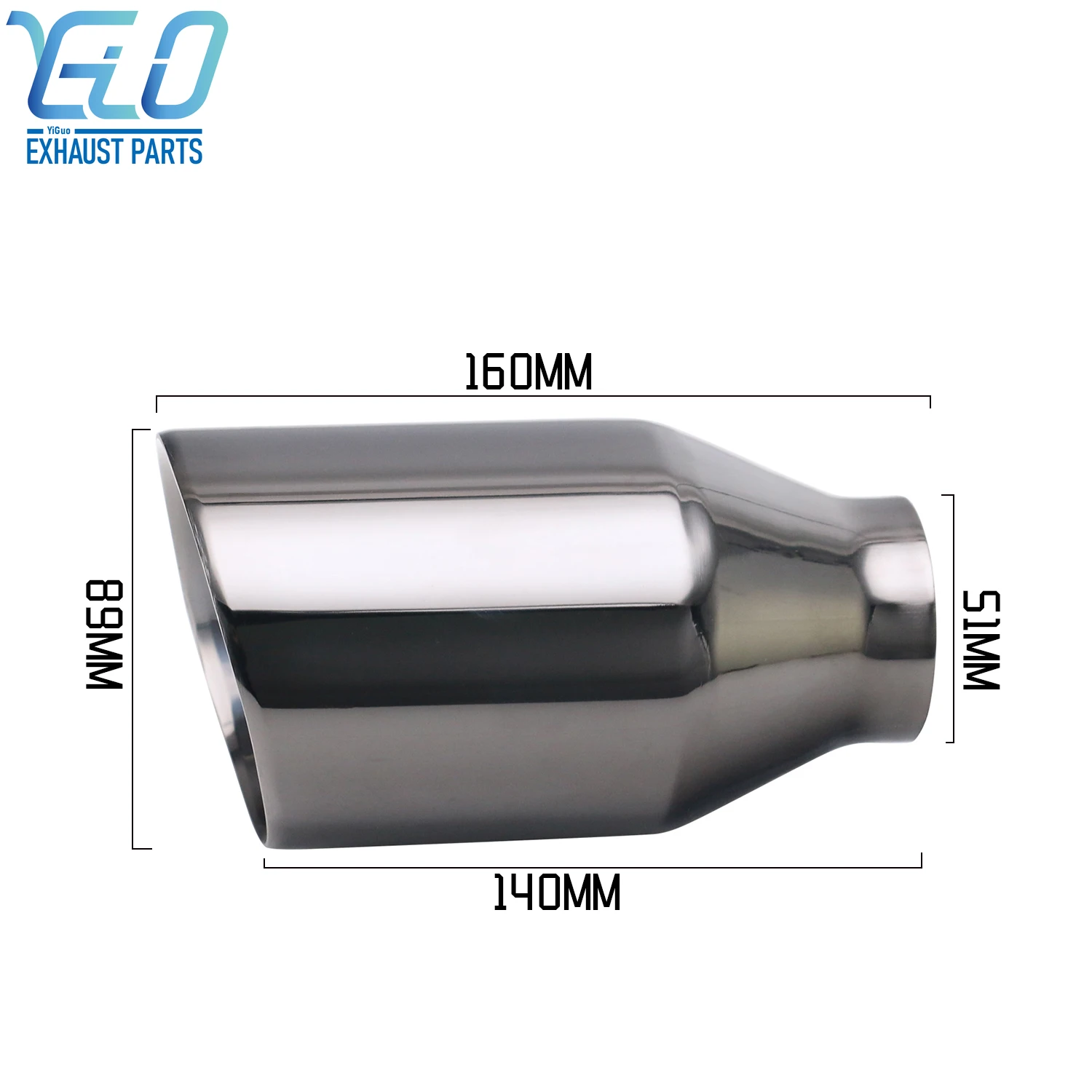 Stainless Steel Muffler Tail Pipe Universal Exhaust Racing Exhaust Tip bilayer Nozzle Bevel End Auto Car Tailpipe Black