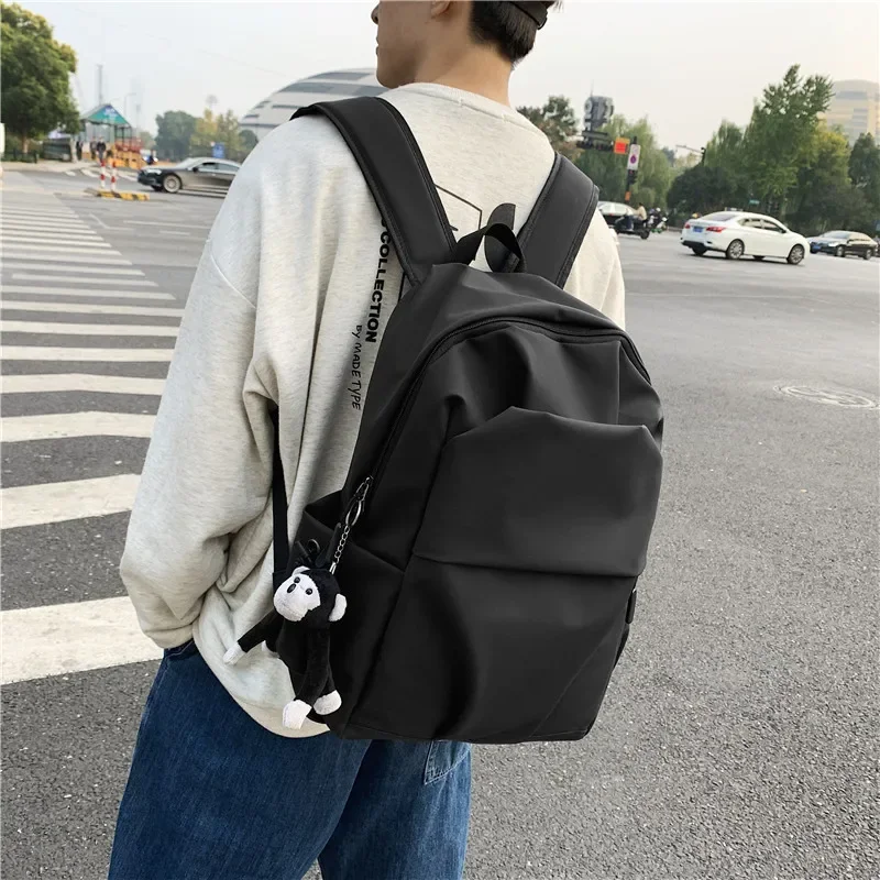 New Large Capacity Solid Color Backpack Cute Beautiful Woman Ins Travel Bag Korean Version Tide Middle School Student Bag