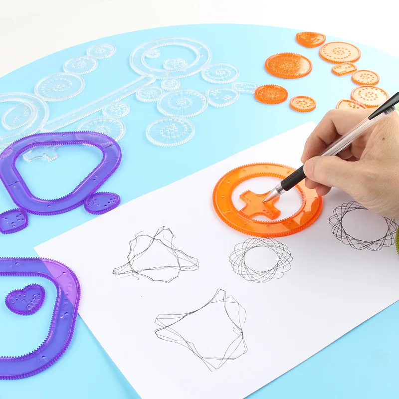 Geometry Spirograph Drawing Stencil Set Painting Template Ruler Art Craft Creative Children Kids Educational Toy Girls Boys Gift