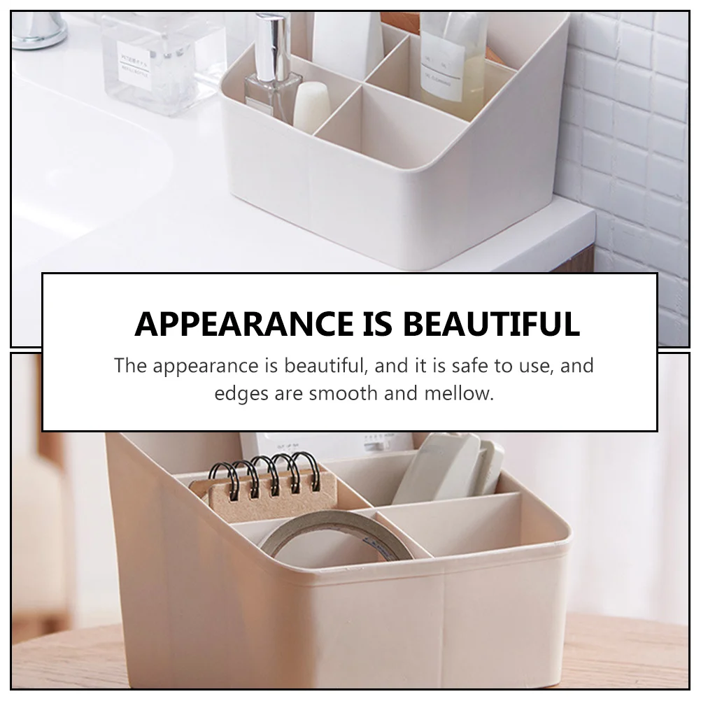 Five Grid Storage Rack Remote-controller Organizer Office Supplies Holder Stationery Desktop Plastic Makeup