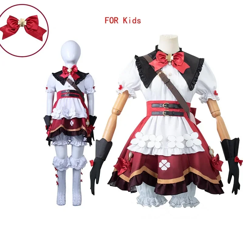 Kids Witch Klee Cosplay Costume Klee New Outfits Hat Bag Klee Suit Halloween Comic Con for Kids