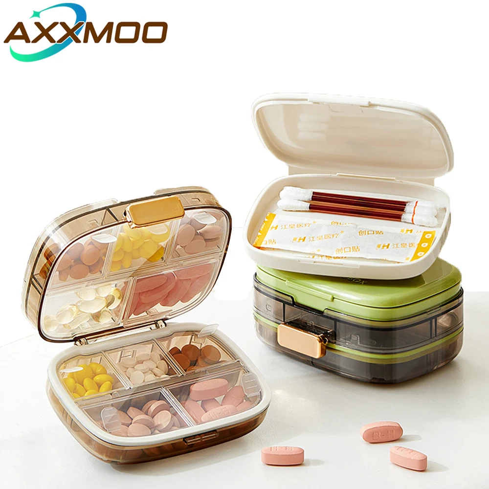 1PCS Travel Pill Organizer - 10 Compartments Pill Case, Compact and Portable Pill Box, Perfect for On-The-Go Storage