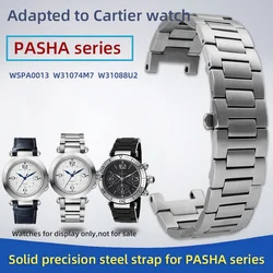 20X12mm 22X14mm For Cartier Pasha Metal Strap Men's PASHA Series WSPA0013 Women's Concave Solid Chain Stainless Steel Watch Band