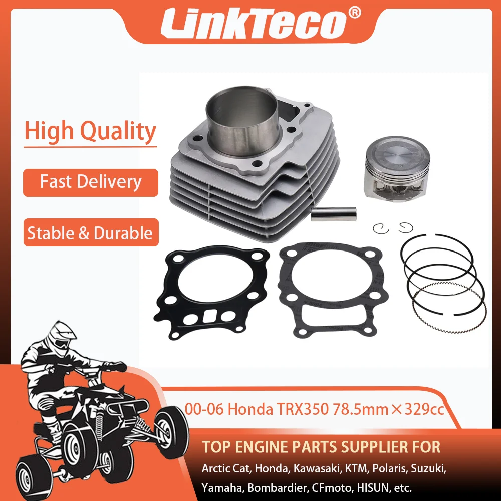 00-06 78.5MM 329cc Cylinder Piston Gasket Top End Rebuild Kit For Honda Rancher TRX 350 TRX350 350FM 350TE 350TM 2x4 4x4 ES ATV