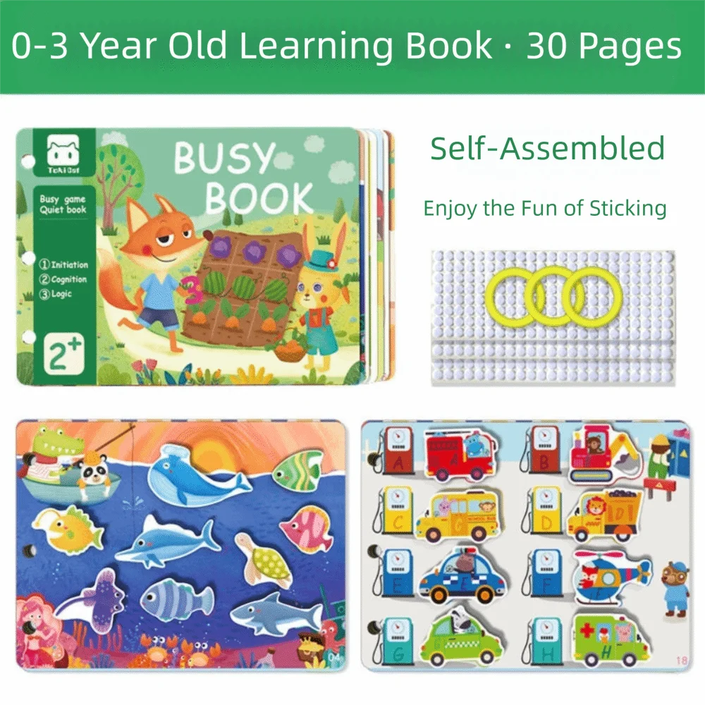 モンテッソーリ早期教育玩具-自己組み立て教育教材-感覚ゲームブック-マッチングゲーム-感覚発達