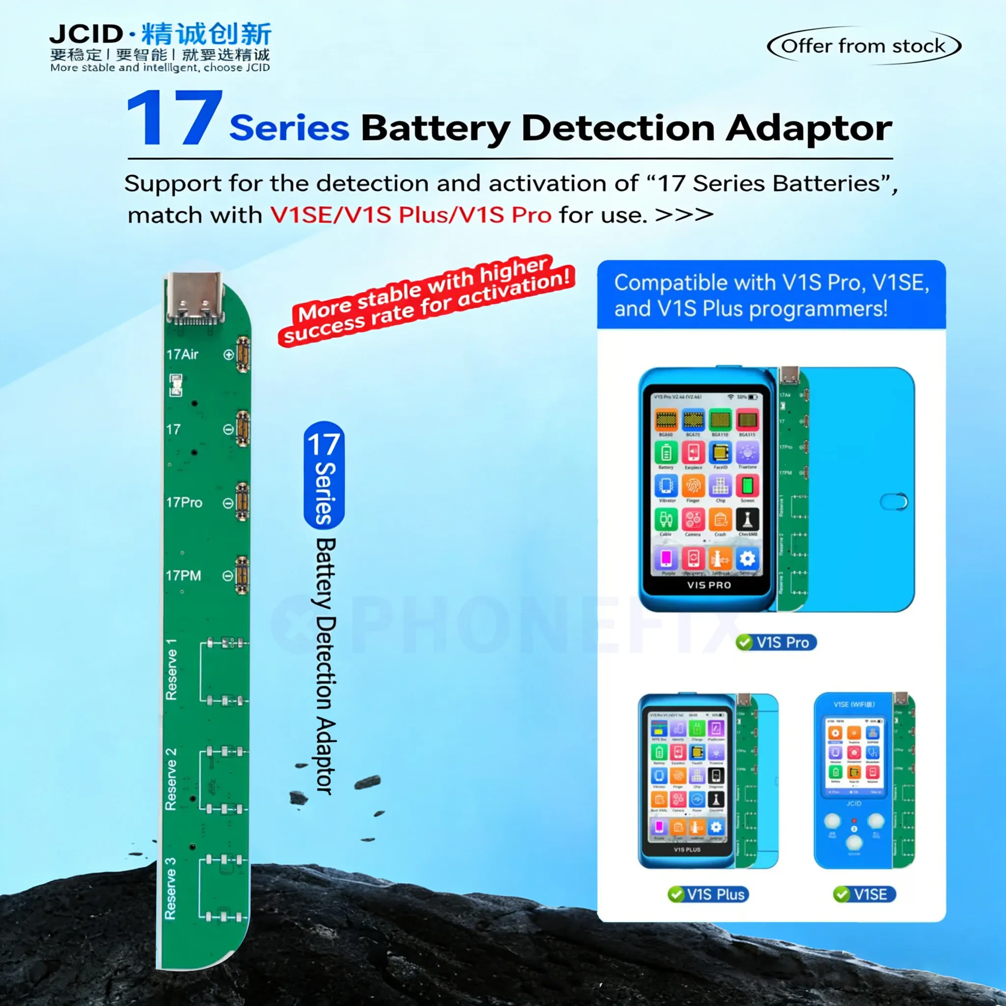 JCID Battery Repair Tag on Flex Cable for iPhone 11 12 13 14 15 16ProMax Solve Battery Pop up Warning Improve Battery Efficiency