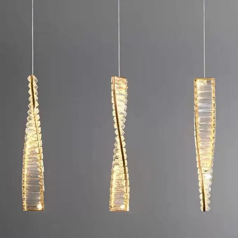 

Modern Bedside Led Pendant Lights Lustre Crystal Bar Hanging Lamp Art Deco Indoor Lighting Fixtures Led Luminarias Lamparas