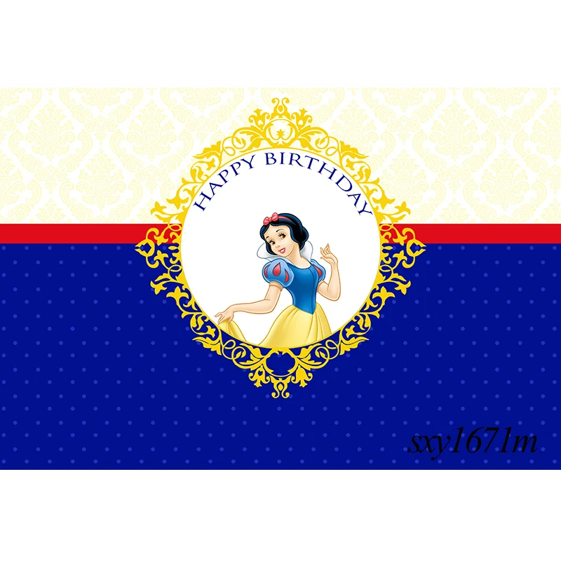 Fairy Tale Snow White And The Seven Dwarfs Princess Background Birthday Party Decor Banner Photography Backdrop Photo Studio