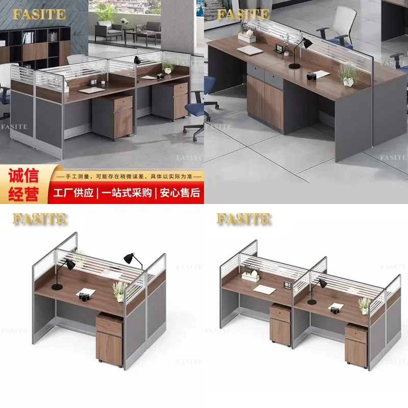 For Modern Simple Stylish Office Desk Large Executive Manager Boss Supervisor Table with Close Partition Workstation