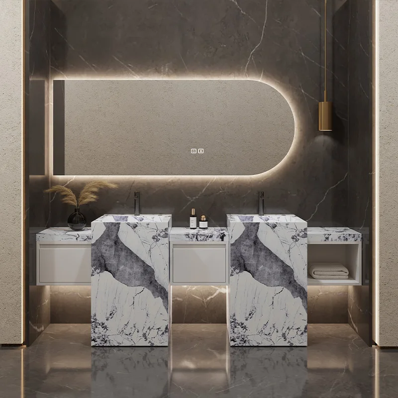 

Column basin Ceramic rock slab sink basin Integrated combination set Vertical