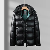 Winter Men Down Jacket Fashion Glossy Waterproof Short Down Jacket High Quality Male Lightweight Snowski White Duck Down Parka 5