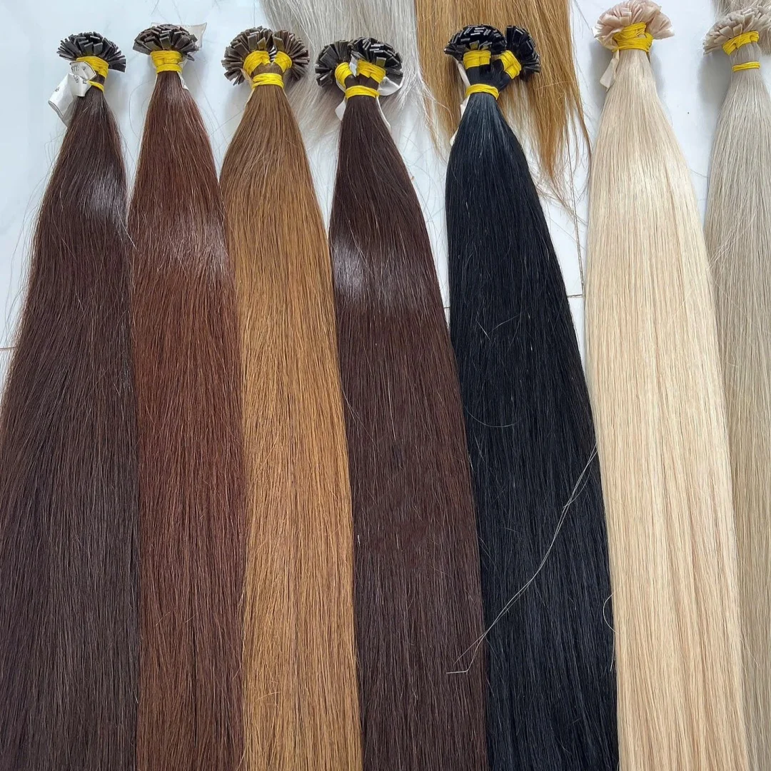 طرف مسطح 100% شعر بشري بدون لحمة شعر مستقيم الكيراتين تمديد تسليط الضوء على 613 شعر أشقر السائبة النسيج للتضفير غير المجهزة