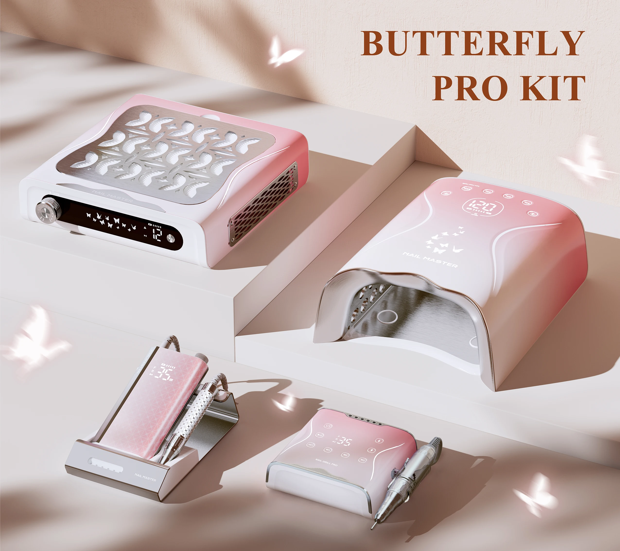 Butterfly Series High Speed Super Quiet Portable Metal Nail Dust Collector Vacuum 4000Rpm Brushless Style Dust Clear Machine