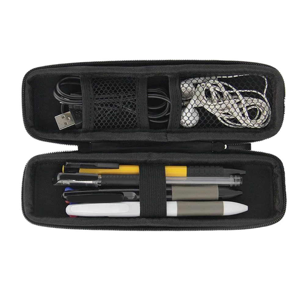 

Eva Pen Box Black Hard Shell Case For Office School Stationery Supplies Pen Holder With Mesh Pocket Zipper Closure