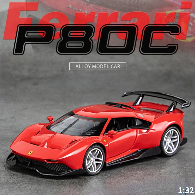 

Масштаб 1/32 P80c F12, металлические литые под давлением игрушки из сплава, модели автомобилей, грузовики для мальчиков, детские транспортные средства, хобби и коллекционные предметы 1:32 FerrariF