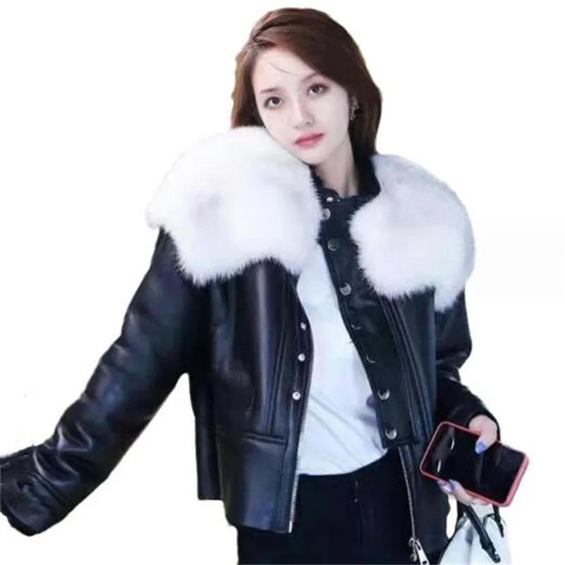 ZXRYXGS High Quality Pu Imitation Fur Coat Fashion Jackets 2023 Temperament Trend  Young Women Clothing Winter Jackets