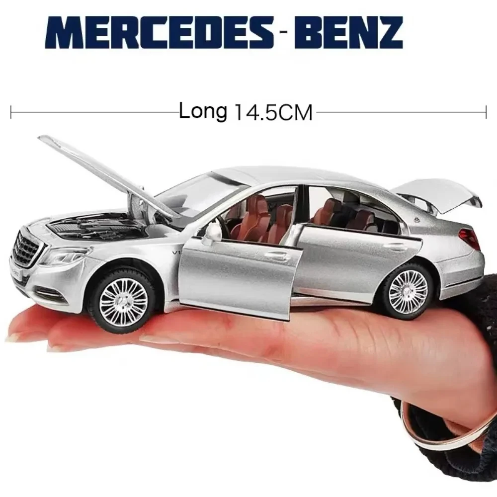 1:32 Scale Mercedes Benz Toy Car Models Maybach S600 Alloy Die cast Toys Vehicles Pull Back Sound Light Toys for Boys Best Gifts