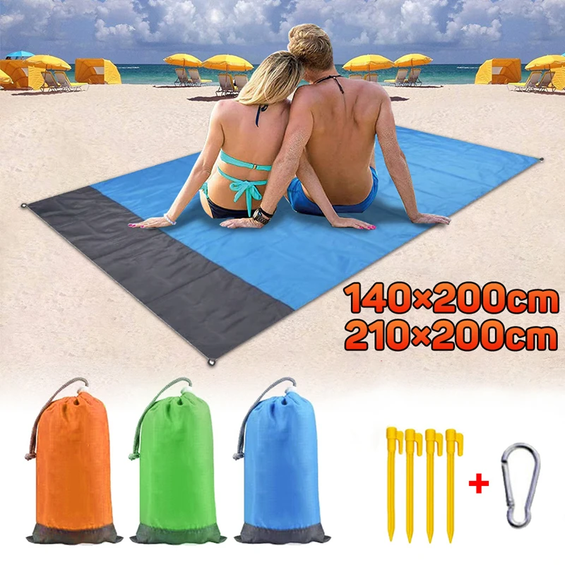 Manta de playa impermeable de 2x2,1 m, estera de Picnic portátil para exteriores, estera de suelo para acampar, colchón, cama para acampar, almohadilla para dormir, nuevo