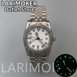 LARIMOKER 36mm 39mm Silver Watch White Dial fit DG3804 movement Mechanical Men's Watch Sapphire Glass Stainless Steel Strap