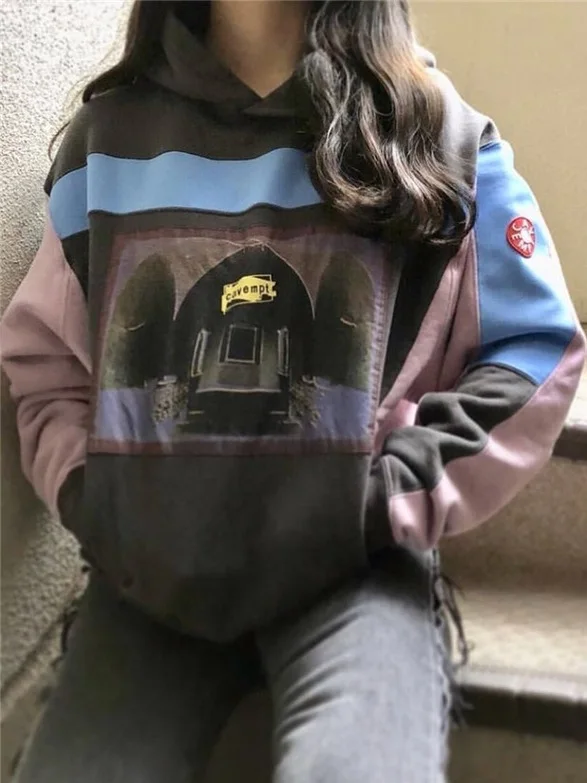 

CAVEMPT Heavyweight Hoodie Sweatirt ex Color Blo Versatile Autumn Winter Cotton Crew Ne Sweatirt Outerwear