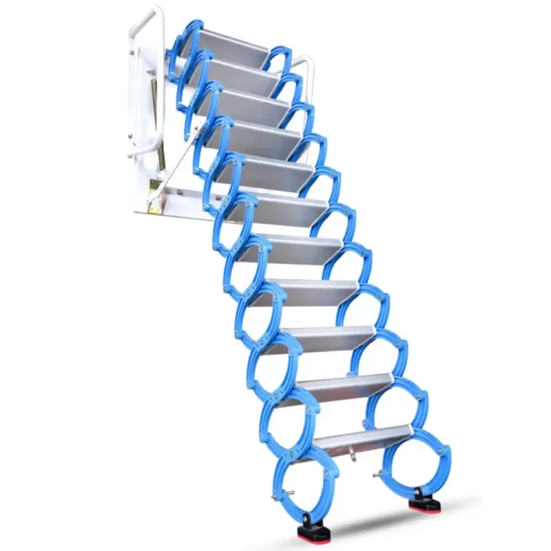 Outdoor Wall Hanging Retractable Fold Fire Escape Ladder, Modern Telescopic Emergency Evacuation Stairs Hold Up To 300KG