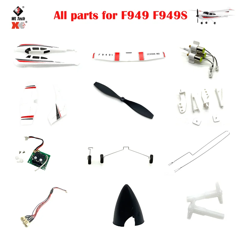 

Wltoys F949 F949S RC Airplane Accessories Motor Fuselage Receiver Board Wing Propeller Landing gear Charger For F949 F949S Parts