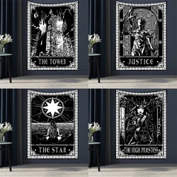 Black Tapestry Wall Hanging Psychedelic Sun Tarot Hippie Astrology Background  Room Boho Decor