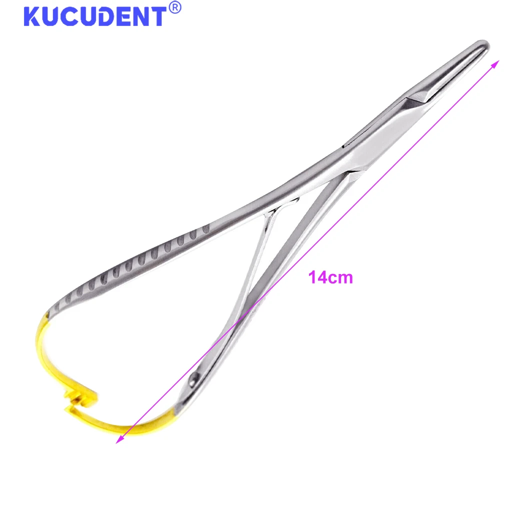 KUCUDENT Dental Needle Holder Pliers Tweezers Orthodontic Instrument Mathieu Forceps Stainless Steel Mathieu Needle Holder