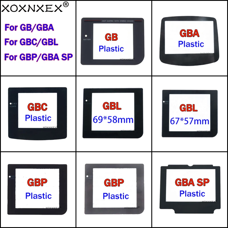 XOXNXEX 1pcs Plastic Lens for GB/GBA/GBC/GBP/GBA SP/GBL Screen Lens for Gameboy Color Lens Protector W/ Adhensiveparts