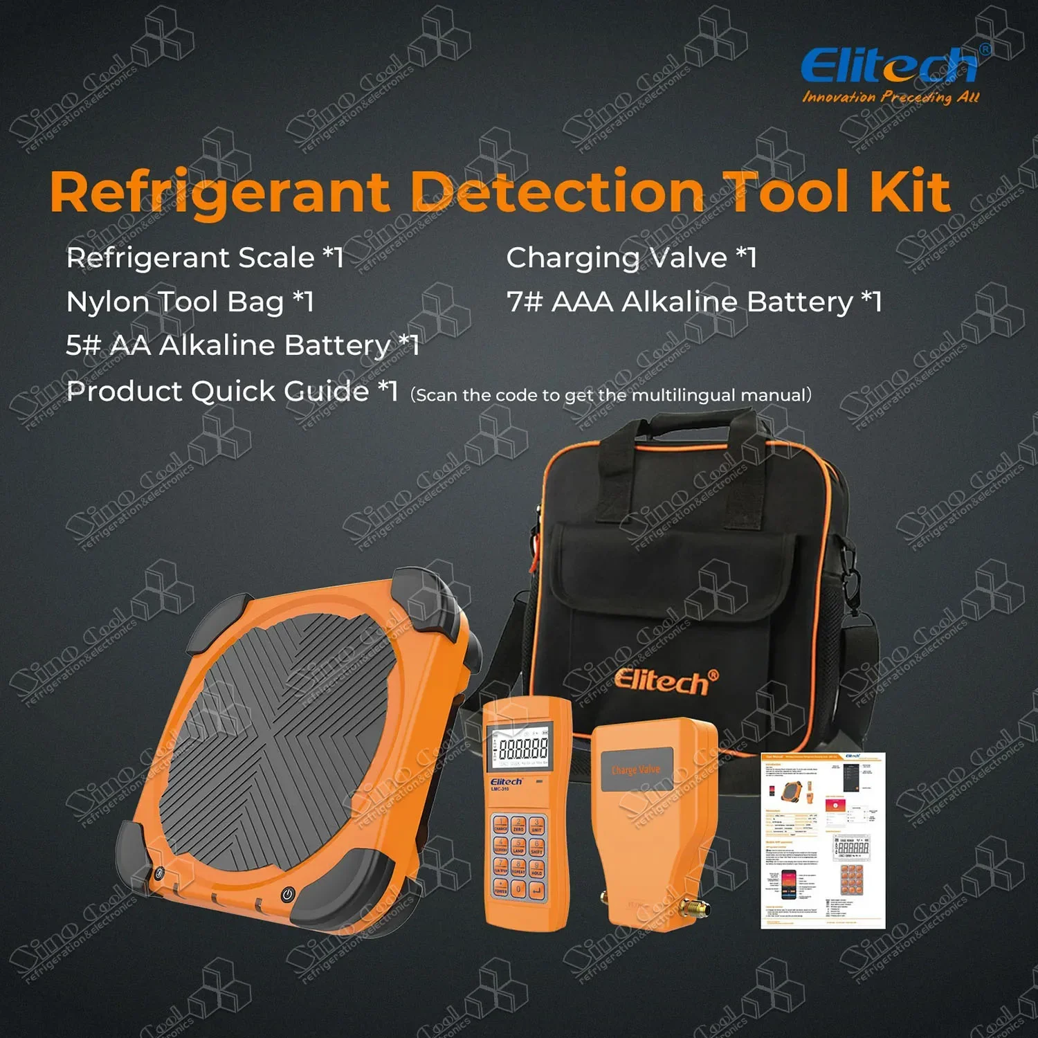 2026 Elitech LMC-310 Wireless Refrigerant Scale Freon Scale With Charging Valve 220 Lbs/100kgs