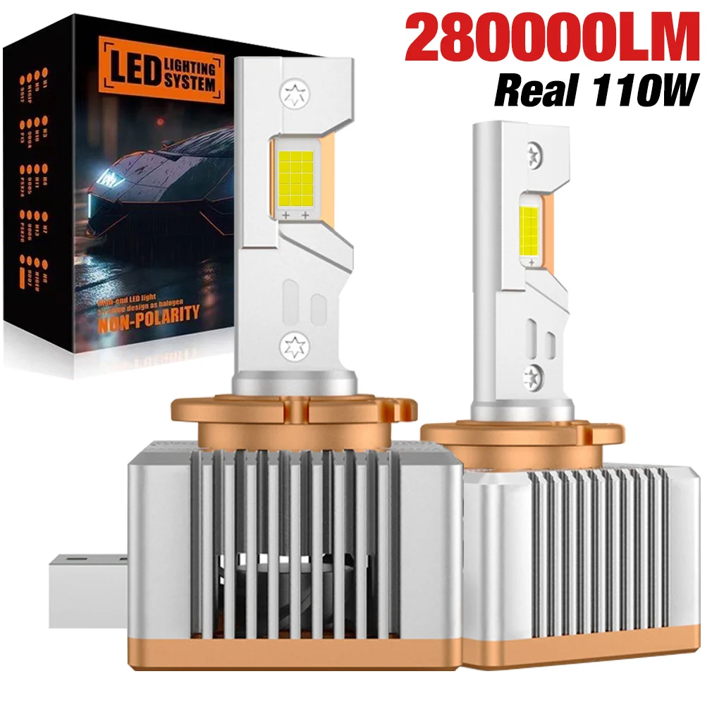 280000LM D3S LED Headlights HID Bulbs D1S Led Canbus D2S D4S D5S D8S D1R D2R D3R D4R Real 110W LED Lamp 3570 CSP 6000K 12V 24V