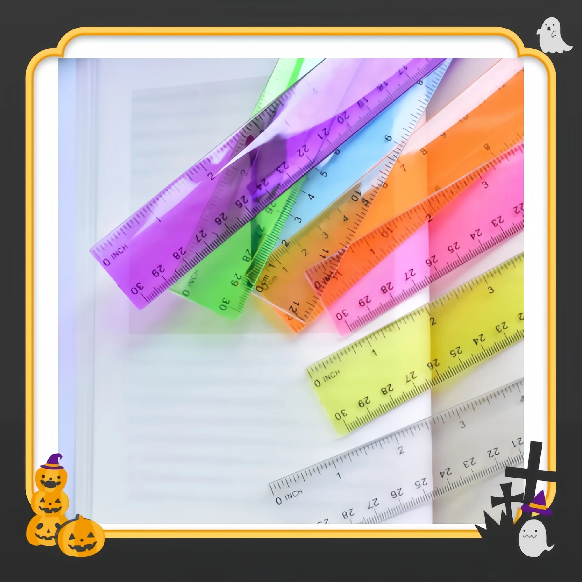 

7-Pack Color Transparent Rulers 12 Inch - Kids School Rulers with CM MM Inches