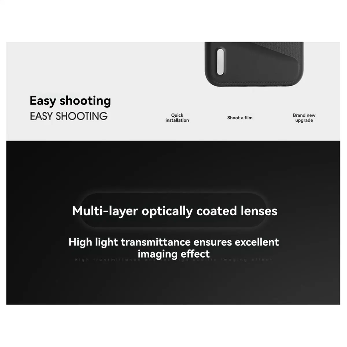 DT77 Phone Anamorphic Lens 1.33X Wide-Angle Smart Phone Lens for Smartphone Video Widescreen Movie Videomaker Filmmaker