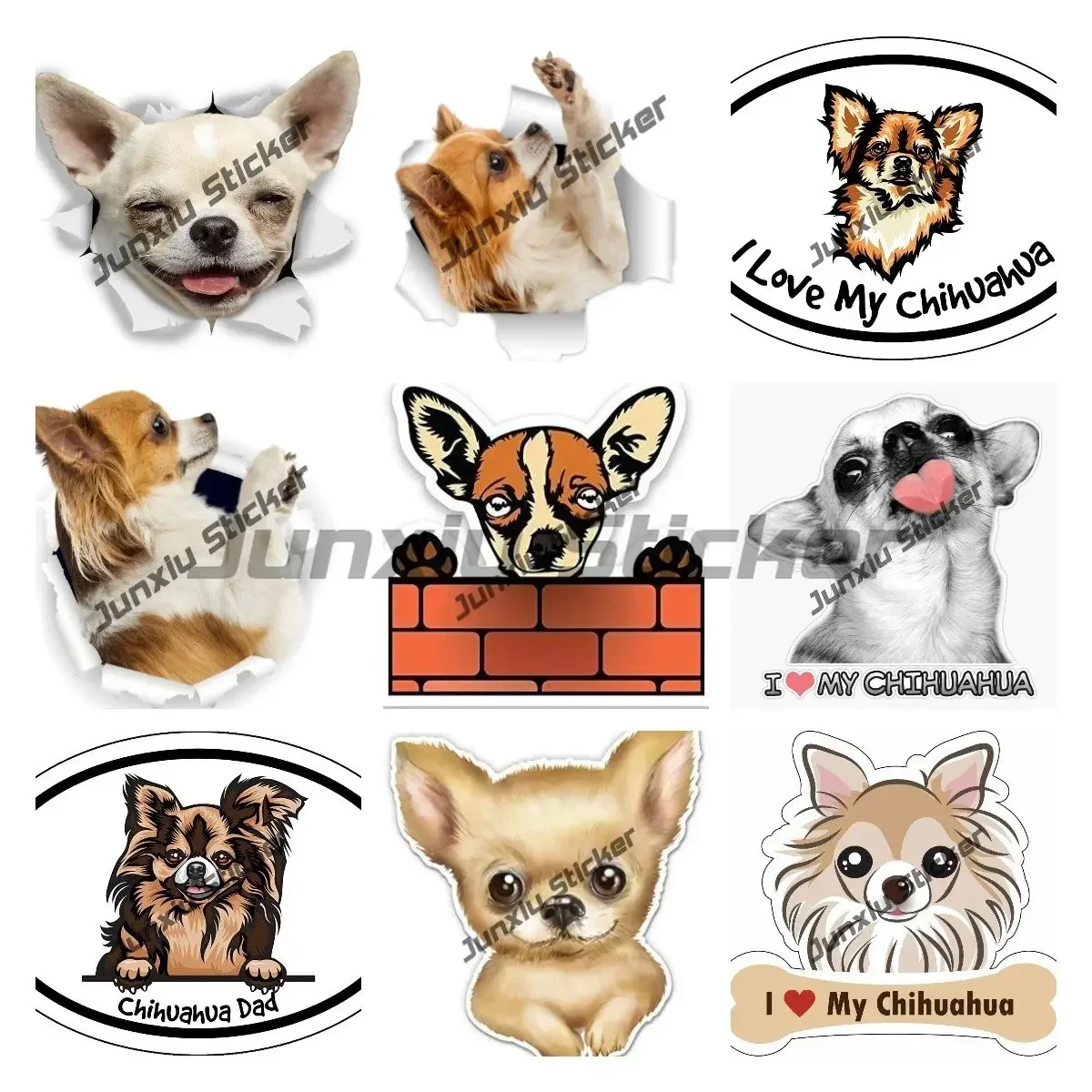 

Smiling Chihuahua Dog Sticker Oval Chihuahua Mom Decal Dog Breed Bumper Sticker for Cars Laptops Tumblers Windows Accessories
