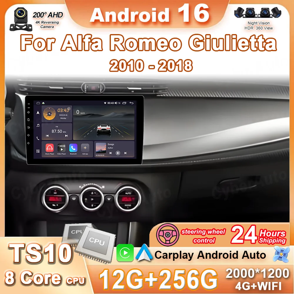 Android 16 Car Radio For Alfa Romeo Giulietta 2010 - 2018 Car Multimedia Player Intelligent Screen autoradio Carplay No 2 Din BT
