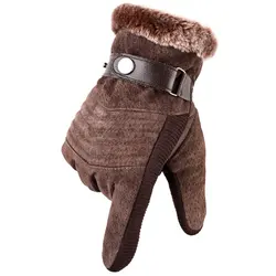 Guantes de cuero de piel de cerdo Real para hombre, manoplas gruesas cálidas para conducir, esquiar, invierno, Rusia